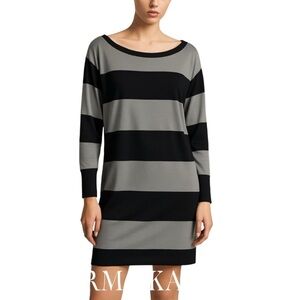 NORMA KAMALI Wide Stripe Shift Dress